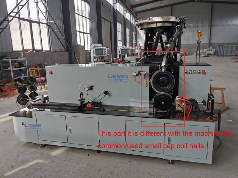 coil nail making machine difference for big cap roofing coil nails and small cap roofing nails